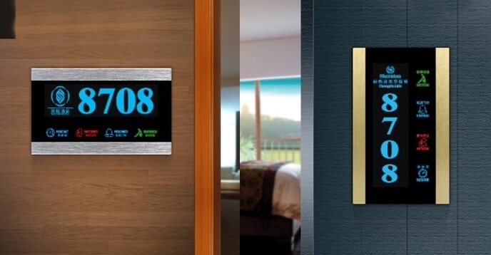 Placas electrónicas para puertas de hoteles