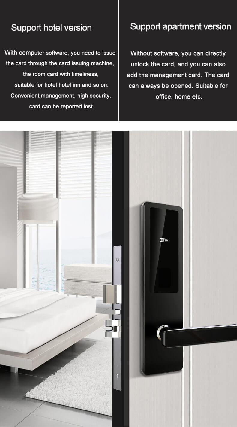 Cerradura de puerta con tarjeta comercial electrónica para habitaciones de hoteles SL-HA5 12