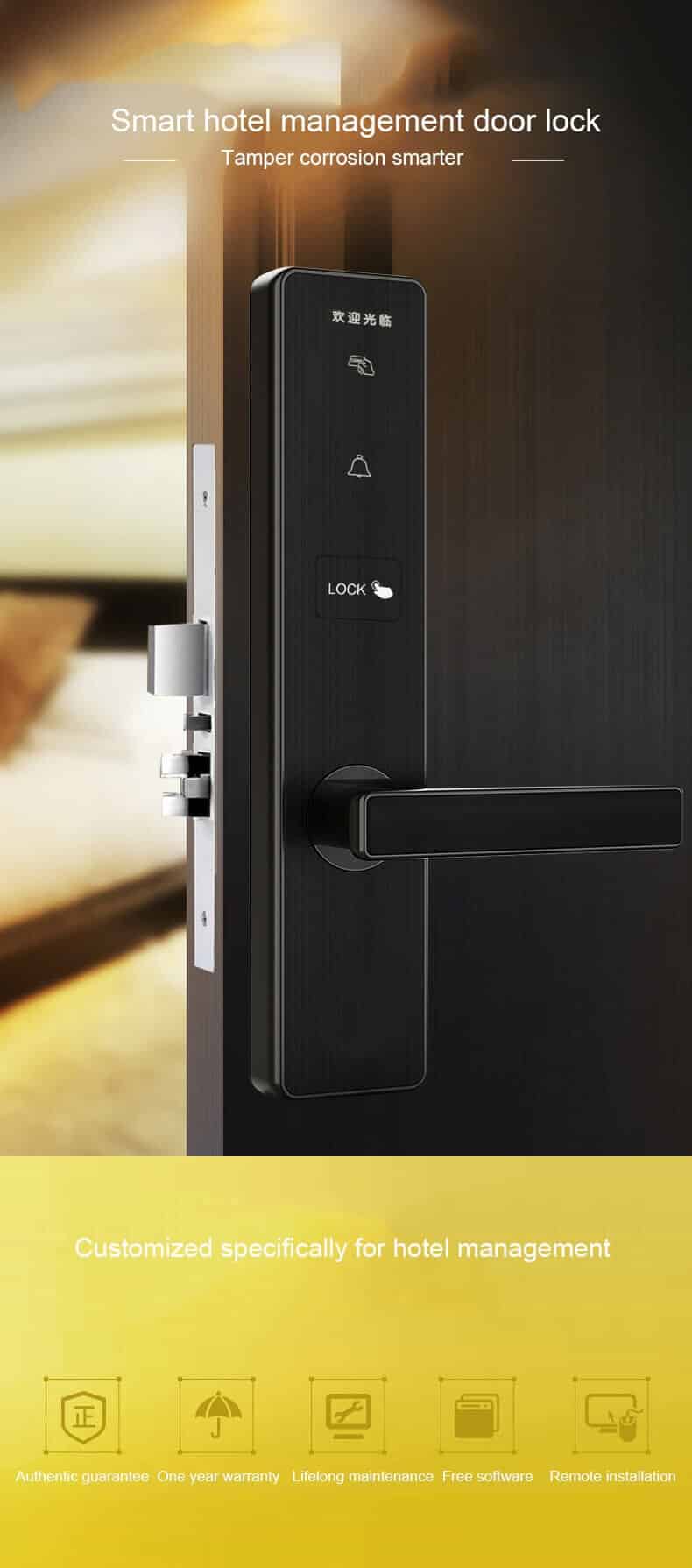 Cerradura de entrada del sistema de tarjeta de llave de puerta de hotel RFID electrónica SL-HD9 11