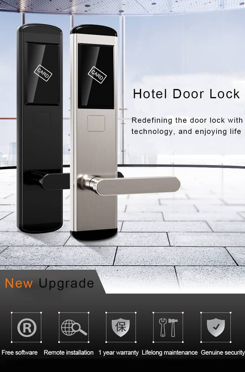 Hotel door lock system Digital RFID Card hotel room door lock with free software 