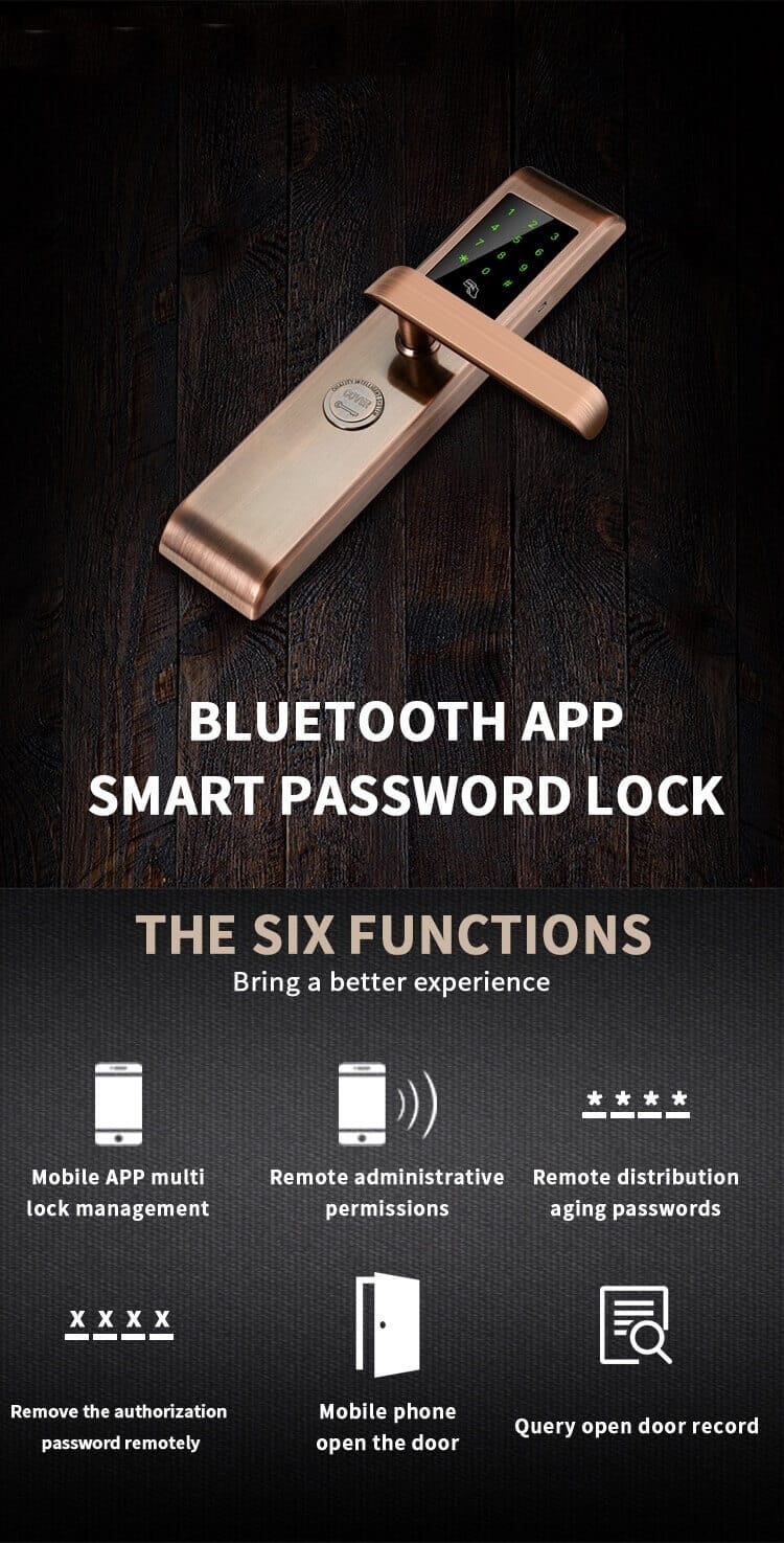 ล็อคประตูแบบไม่ใช้กุญแจ Bluetooth พร้อมแอพมือถือสำหรับประตูทางเข้า SL-B1058