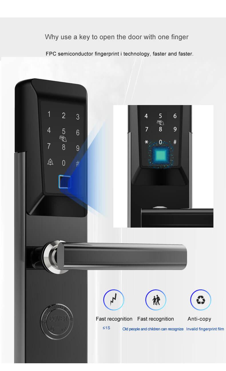 Zámek předních dveří skeneru otisků prstů s mobilní aplikací pro Android SL-F1068