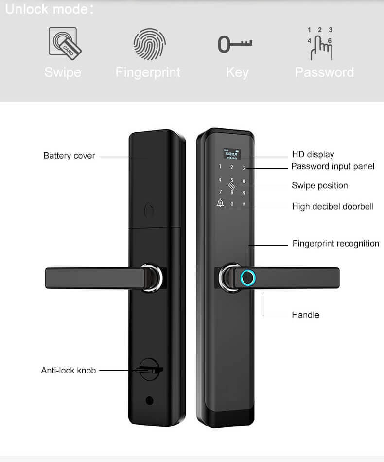 Smart Digital Fingerprint Bedroom Door Lock For Android SL-FD19