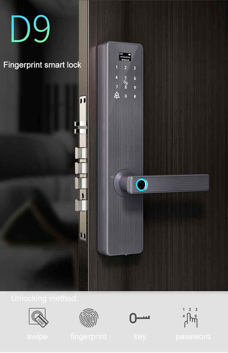 Kunci Sidik Jari Keamanan Biometrik Untuk Pintu Depan Rumah SL-FD9
