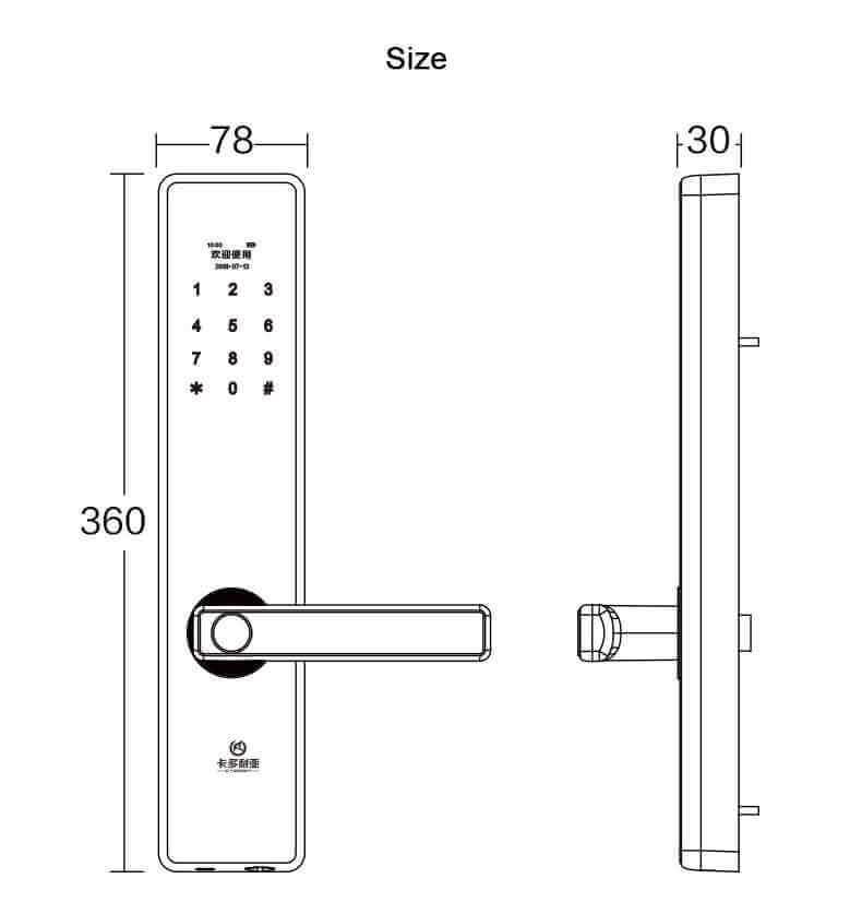 Κλείδωμα δακτυλικών αποτυπωμάτων βιομετρικής ασφάλειας για μπροστινή πόρτα οικιακής πόρτας SL-FD9