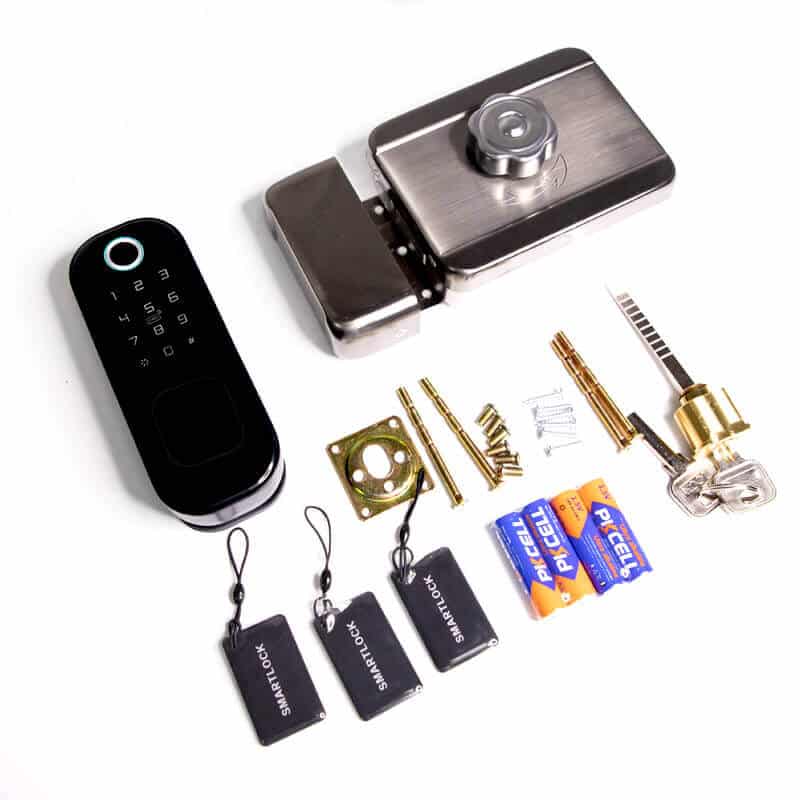 Keamanan Keypad Fingerprint Smart Rim Lock Untuk Outdoor SL-F06 4