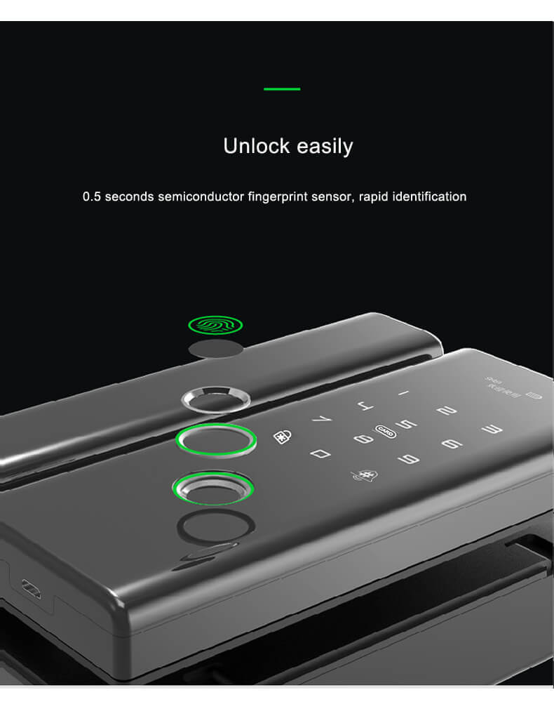 Kunci Biometrik Sidik Jari Cerdas Eksterior Untuk Pintu Kaca SL-FG200