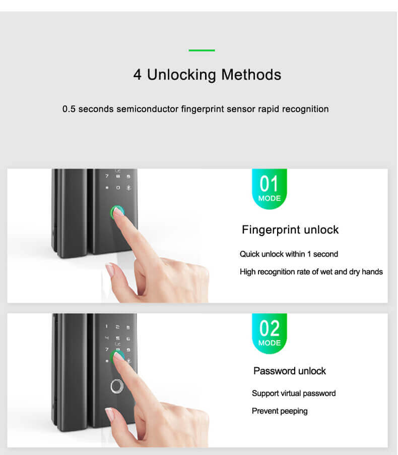 Kunci Biometrik Sidik Jari Cerdas Eksterior Untuk Pintu Kaca SL-FG200