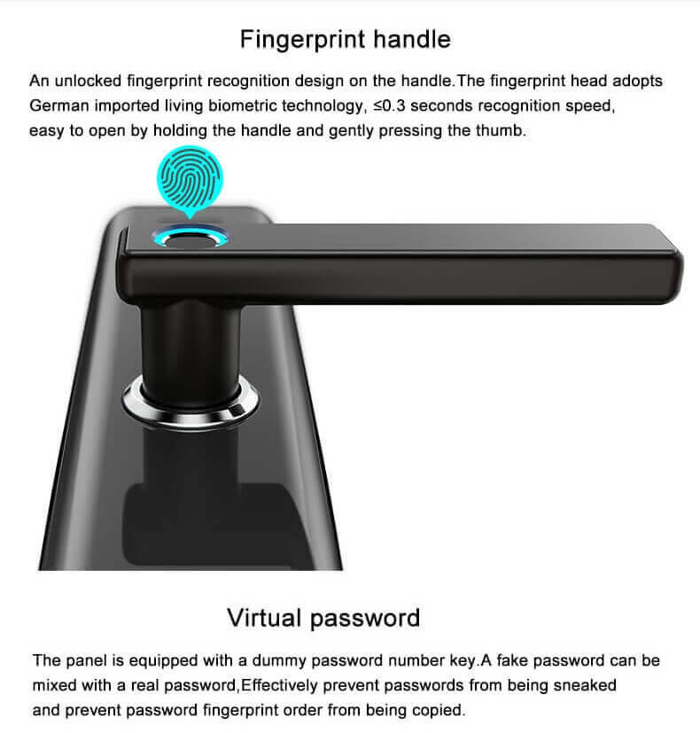 Kunci Pintu Kamar Tidur Sidik Jari Digital Cerdas Untuk Android SL-FD19
