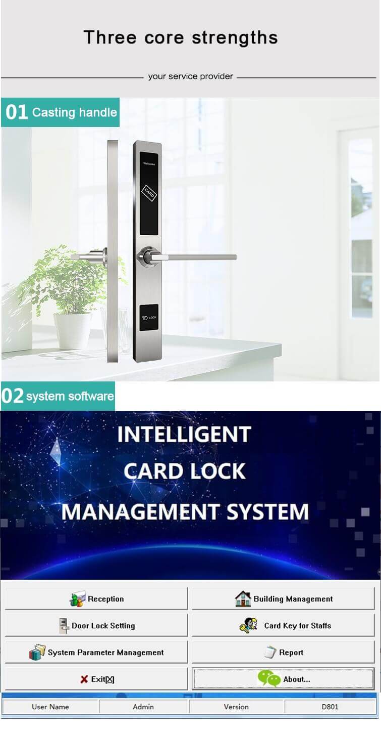 Electronic Commercial Rfid Door Lock For Hotel Room Security SL-H1019