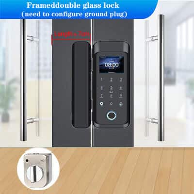 Zinc Alloy Office Smart Glass Door Lock With Security Hook Latch OL-B05