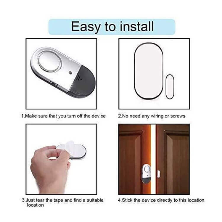 Portable Magnetic Door Alarm Personal Safety With Led Flashlight HA-P02