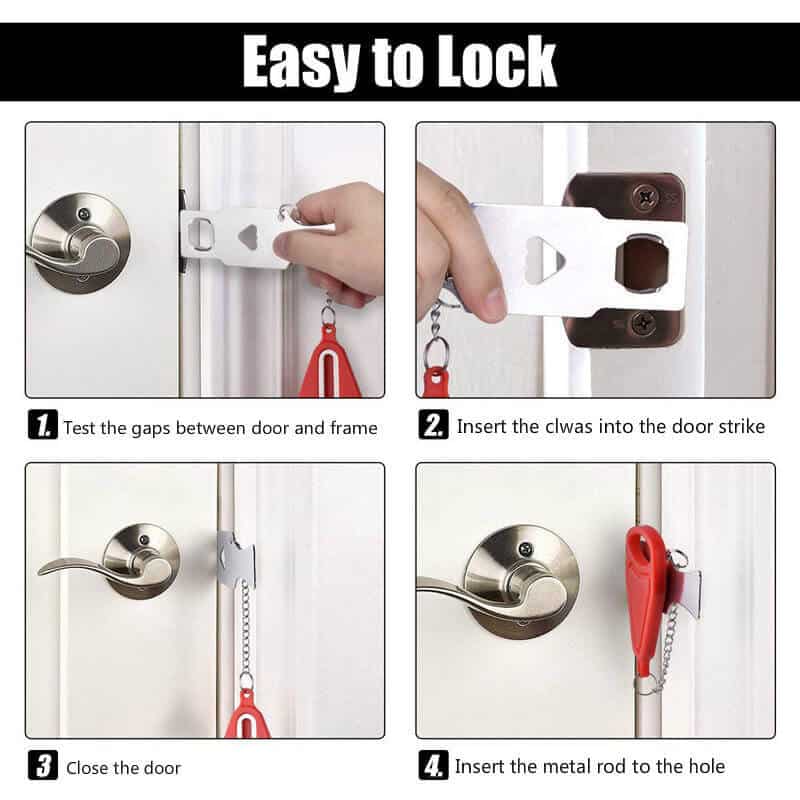 Kunci Pintu Keamanan Portabel Travel Hotel Door Locks Door Latch SL-P19K