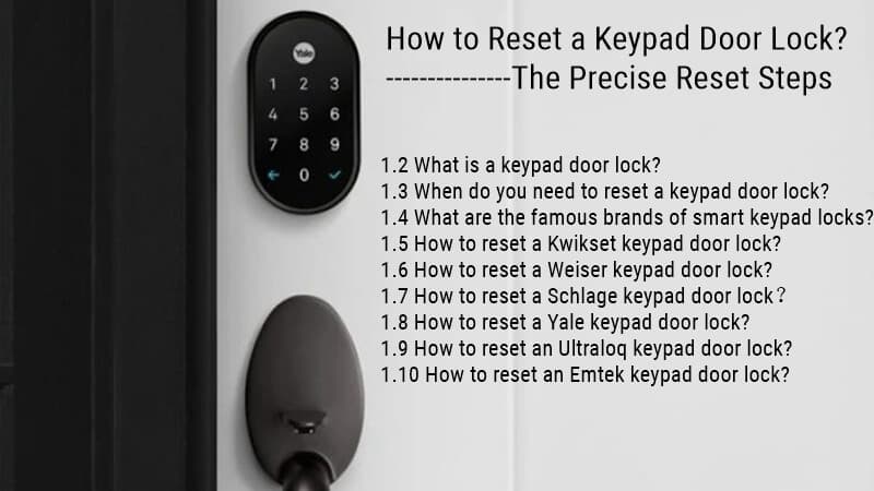 How to Reset a Keypad Door Lock The Precise Reset Steps