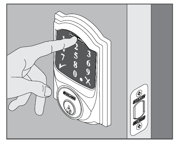 Schlage 469 and 479 keypad door lock reset-outside Schlage button