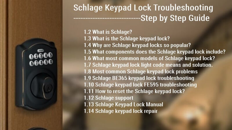 การแก้ไขปัญหา Schlage Keypad Lock ทีละขั้นตอน