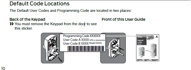 El teclado Schlage bloquea el código predeterminado