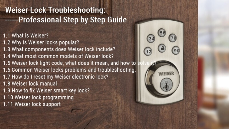 Weiser Lock Troubleshooting Professional Step by Step Guide