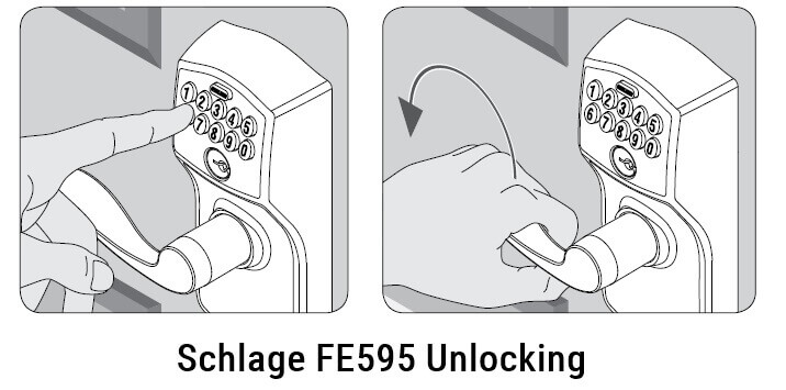 Schlage FE595 bloqueo y desbloqueo