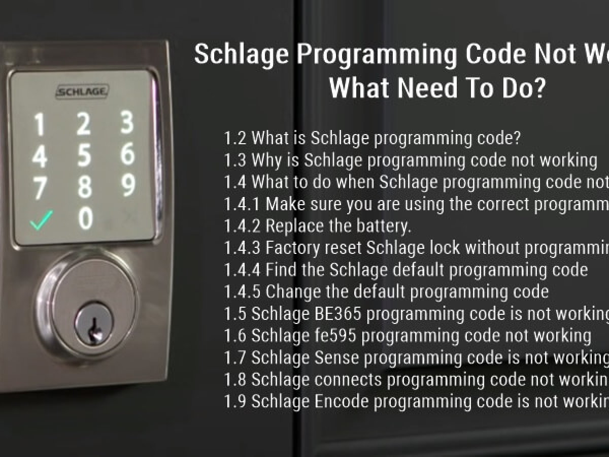 Co mám dělat, když neznám svůj kód Schlage?