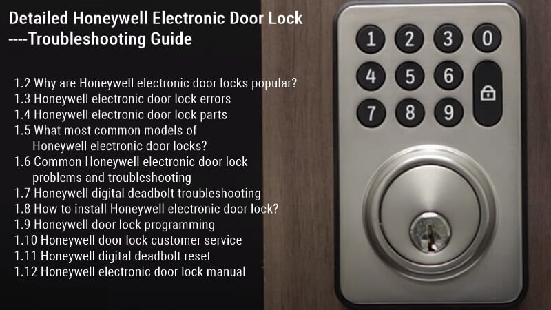 Detailed Honeywell Electronic Door Lock Troubleshooting Guide