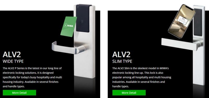 सबसे आम Miwa लॉक मॉडल क्या हैं- Miwa ALV2 वाइड टाइप RFID होटल कार्ड लॉक