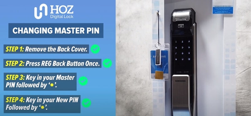 How to change the master pin code on the Samsung door lock