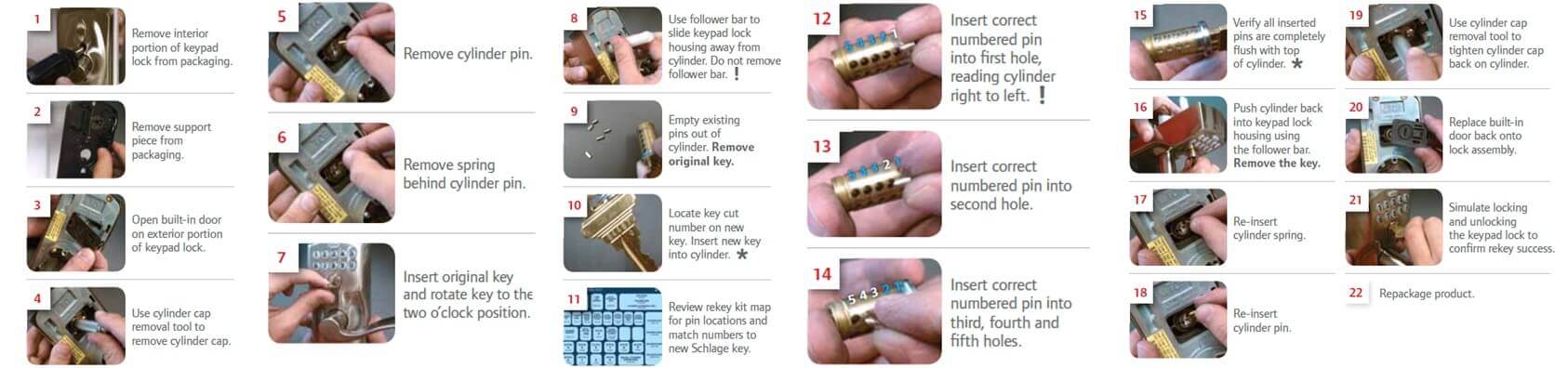Schlage キーパッド ロックのキーをマスター キーで再設定する方法