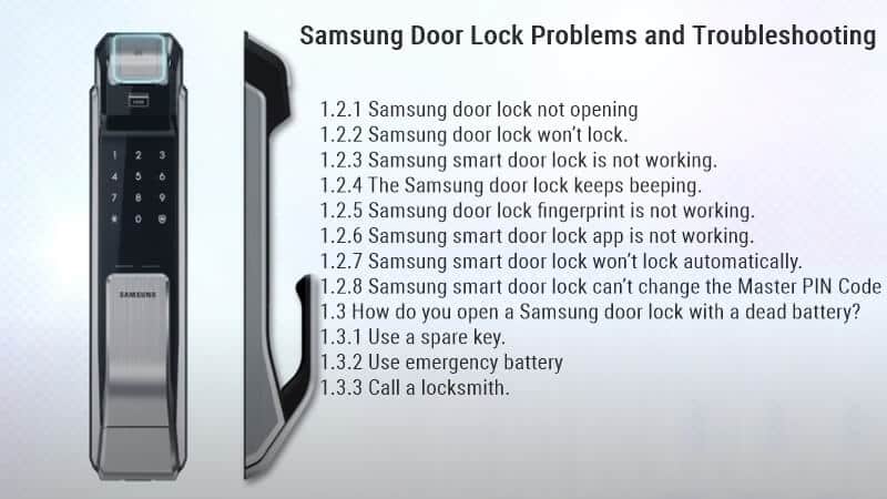Samsung Door Lock Problems and troubleshooting