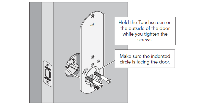 Install the backplate on the inside of the door