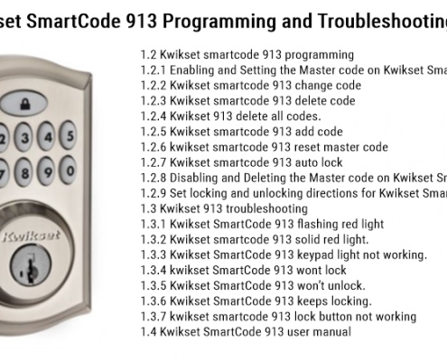 Kwikset SmartCode 913 프로그래밍 및 문제 해결 가이드