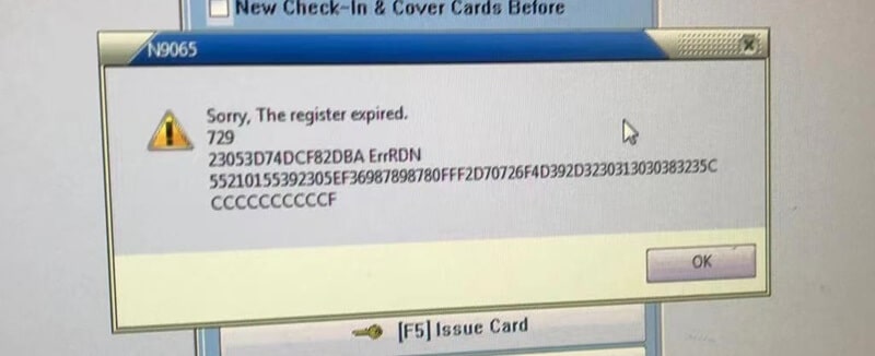 hotel lock system software registration code expired