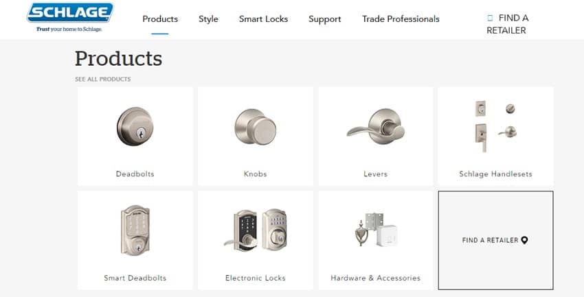 Schlage Main Product Models