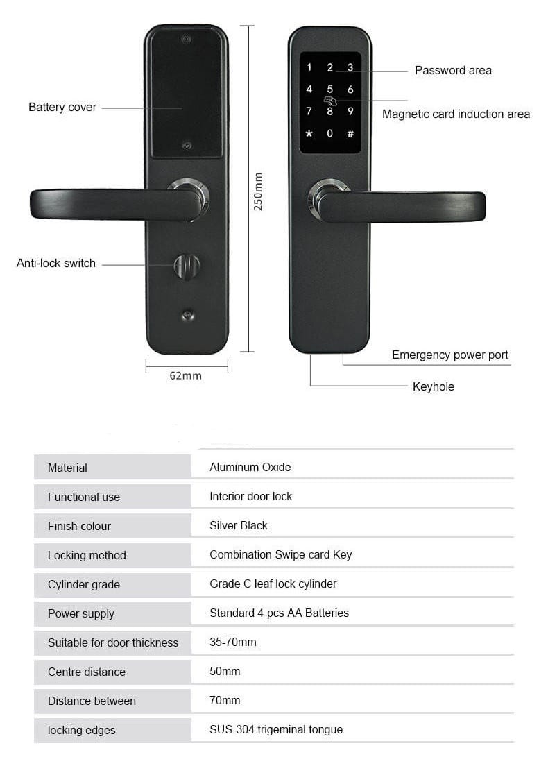 TTlock ديدبولت قفل الباب ببصمة الإصبع مع تطبيق الهاتف المحمول SL-F2058 15