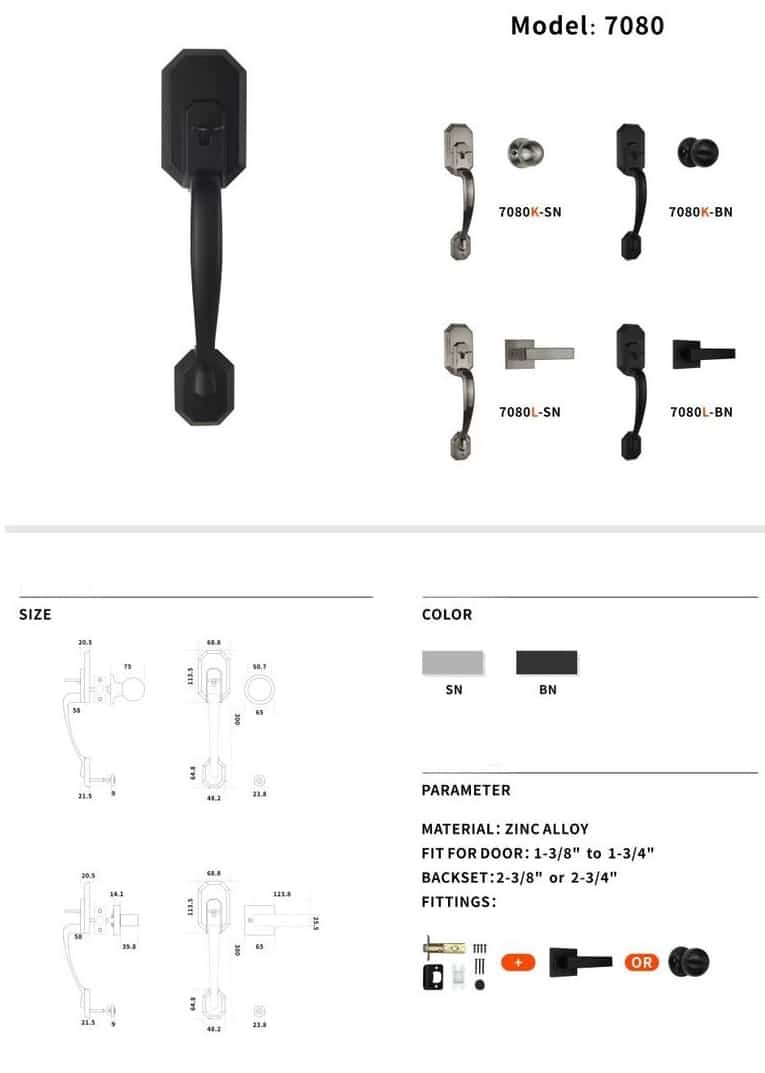 Deadbolt Elektronik Tanpa Kunci dengan Pegangan dan Keypad untuk Rumah SL-DH 17