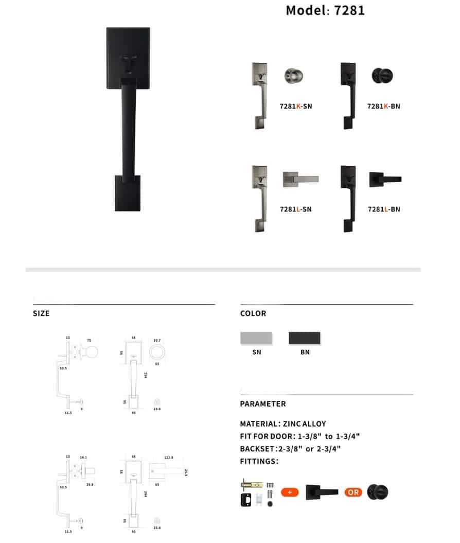 Deadbolt Elektronik Tanpa Kunci dengan Pegangan dan Keypad untuk Rumah SL-DH 14