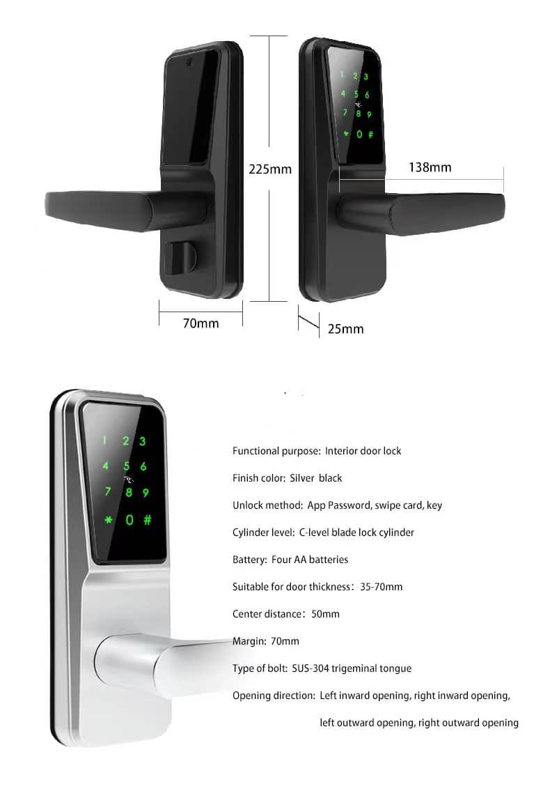 Fingerprint Keyless Entry Door Locks Remote Access for Home SL-B2028 80