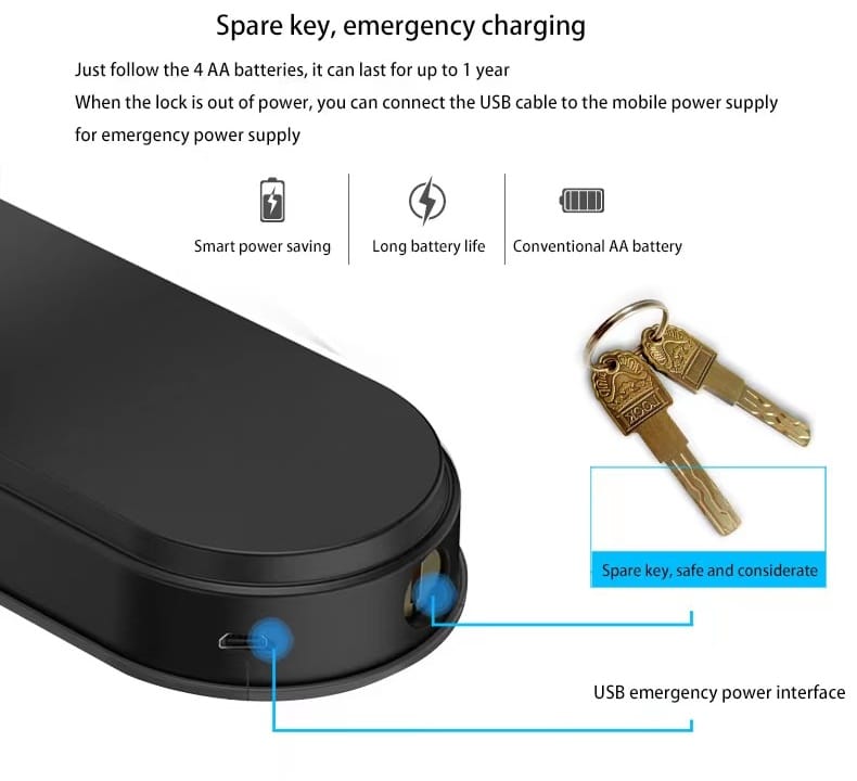 Smart Keyless Door Lock with Bluetooth and Wifi Remote Control SL-B2018 22